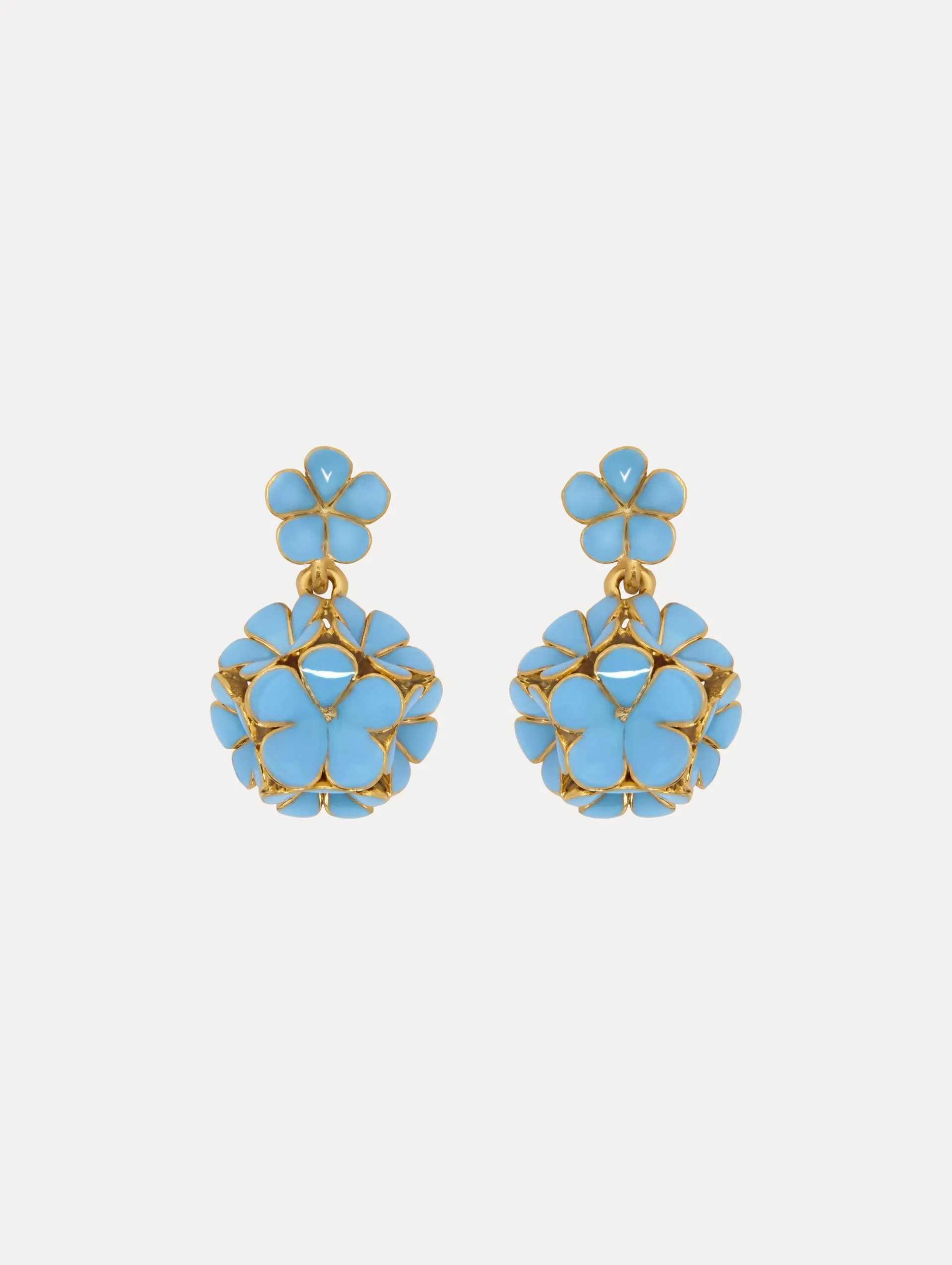 Enamel Flower Drop Earrings