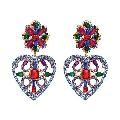 Fashion Heart Crystal Earrings