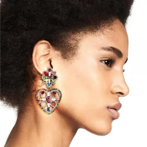 Fashion Heart Crystal Earrings