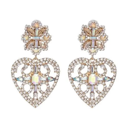 Fashion Heart Crystal Earrings
