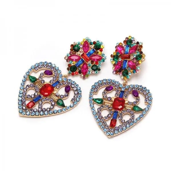 Fashion Heart Crystal Earrings