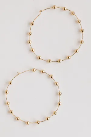 FINAL SALE - Alyssa Large Gold Ball Hoop Earrings