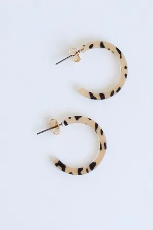 FINAL SALE - Lexi Acrylic Leopard Hoop Earrings