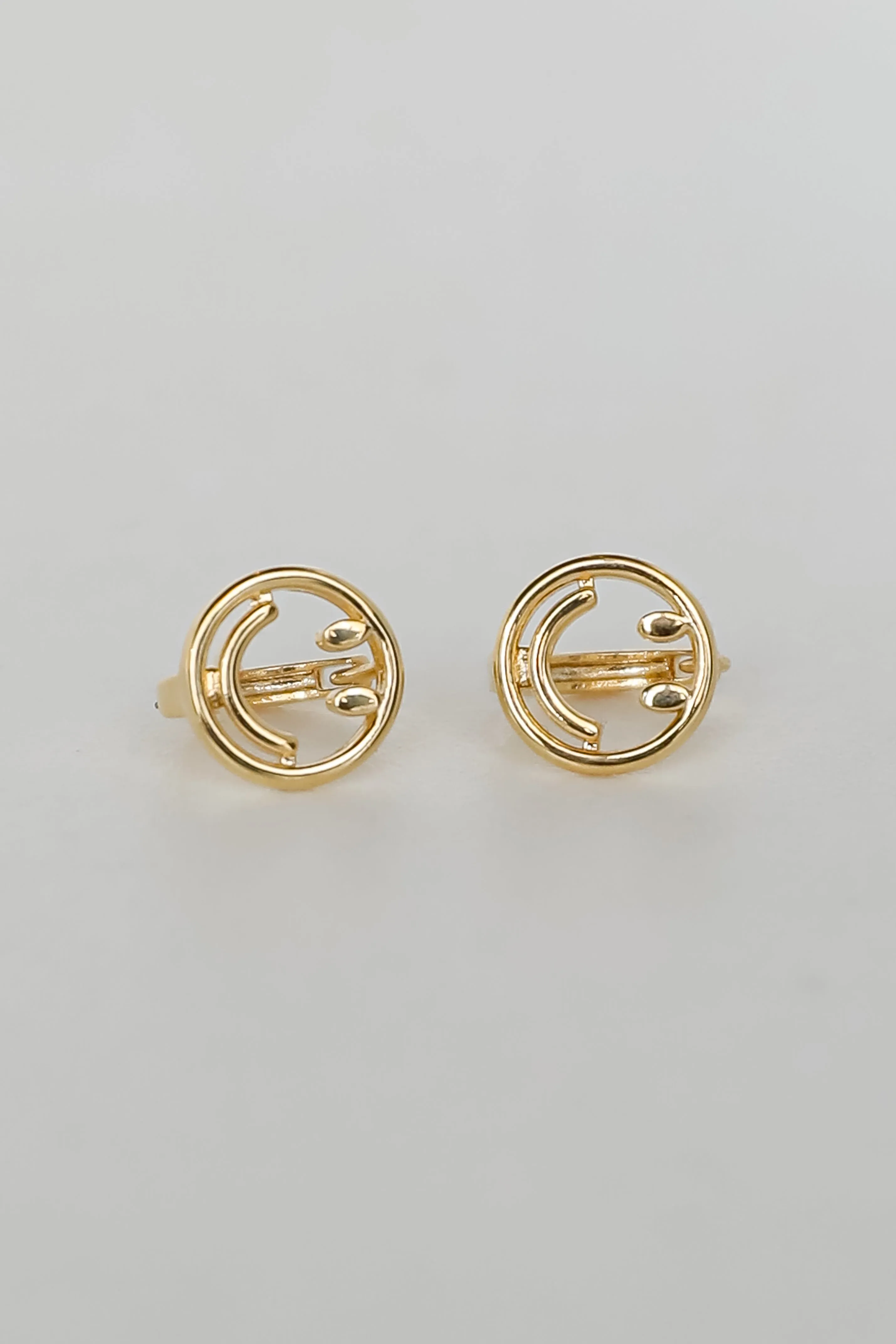 FINAL SALE - Nina Gold Smiley Face Earrings