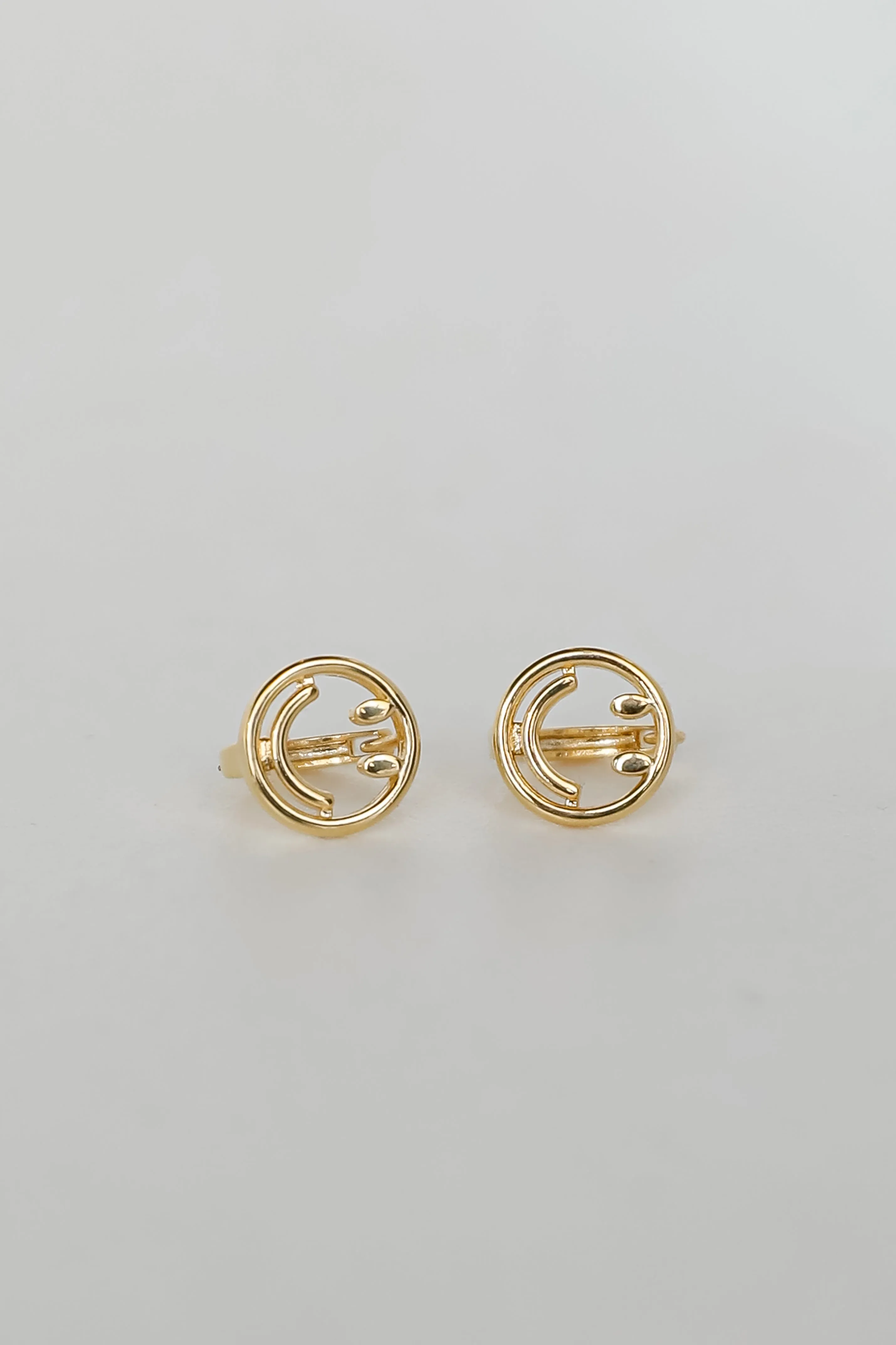 FINAL SALE - Nina Gold Smiley Face Earrings