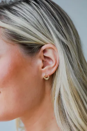 FINAL SALE - Nina Gold Smiley Face Earrings