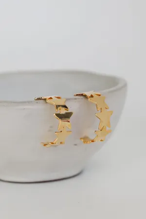 FINAL SALE - Paisley Gold Star Hoop Earrings