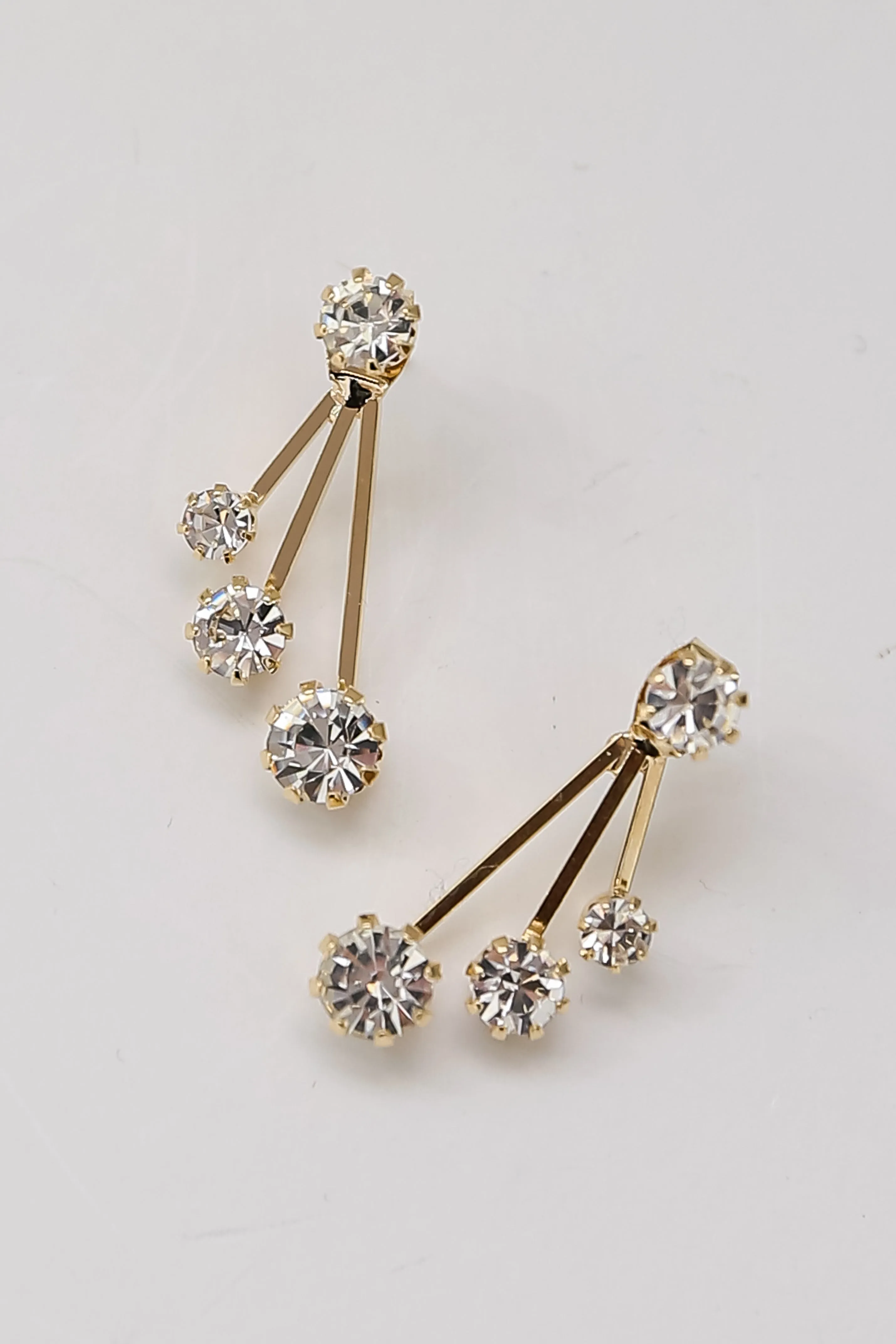 FINAL SALE - Presley Gold Rhinestone Drop Earrings