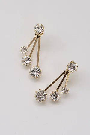 FINAL SALE - Presley Gold Rhinestone Drop Earrings