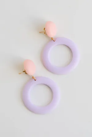 FINAL SALE - Sabrina Blush Matte Acrylic Circle Drop Earrings