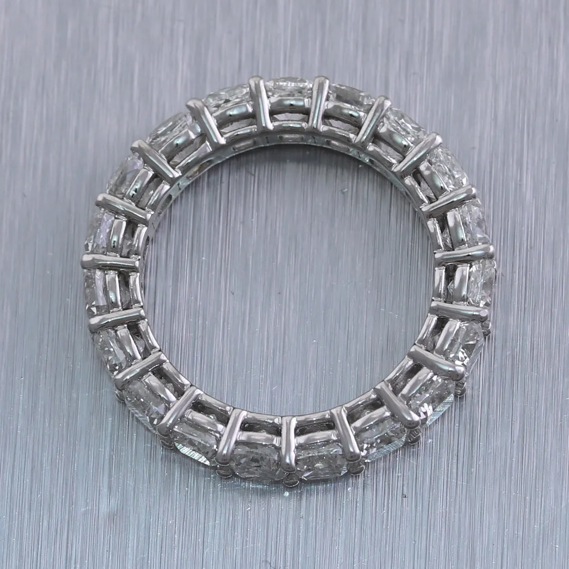 GIA Platinum 5.70ctw Cushion Cut Diamond Eternity Wedding Band Ring