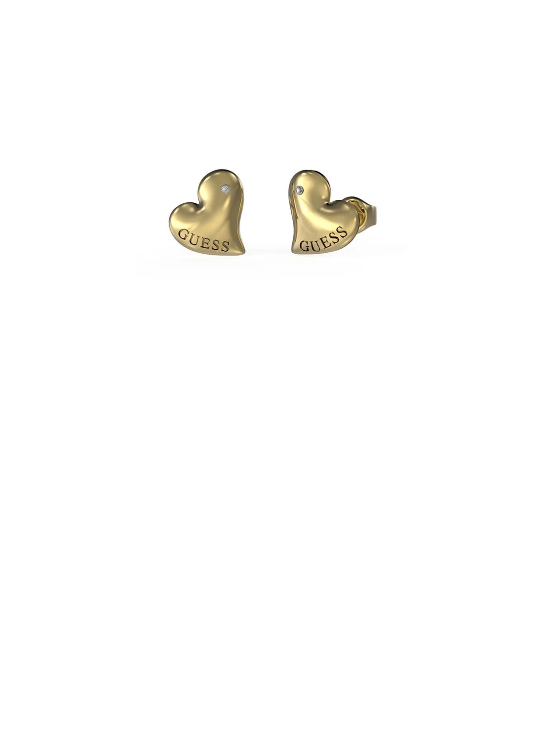 Gold Fluid Hearts Stud Earrings