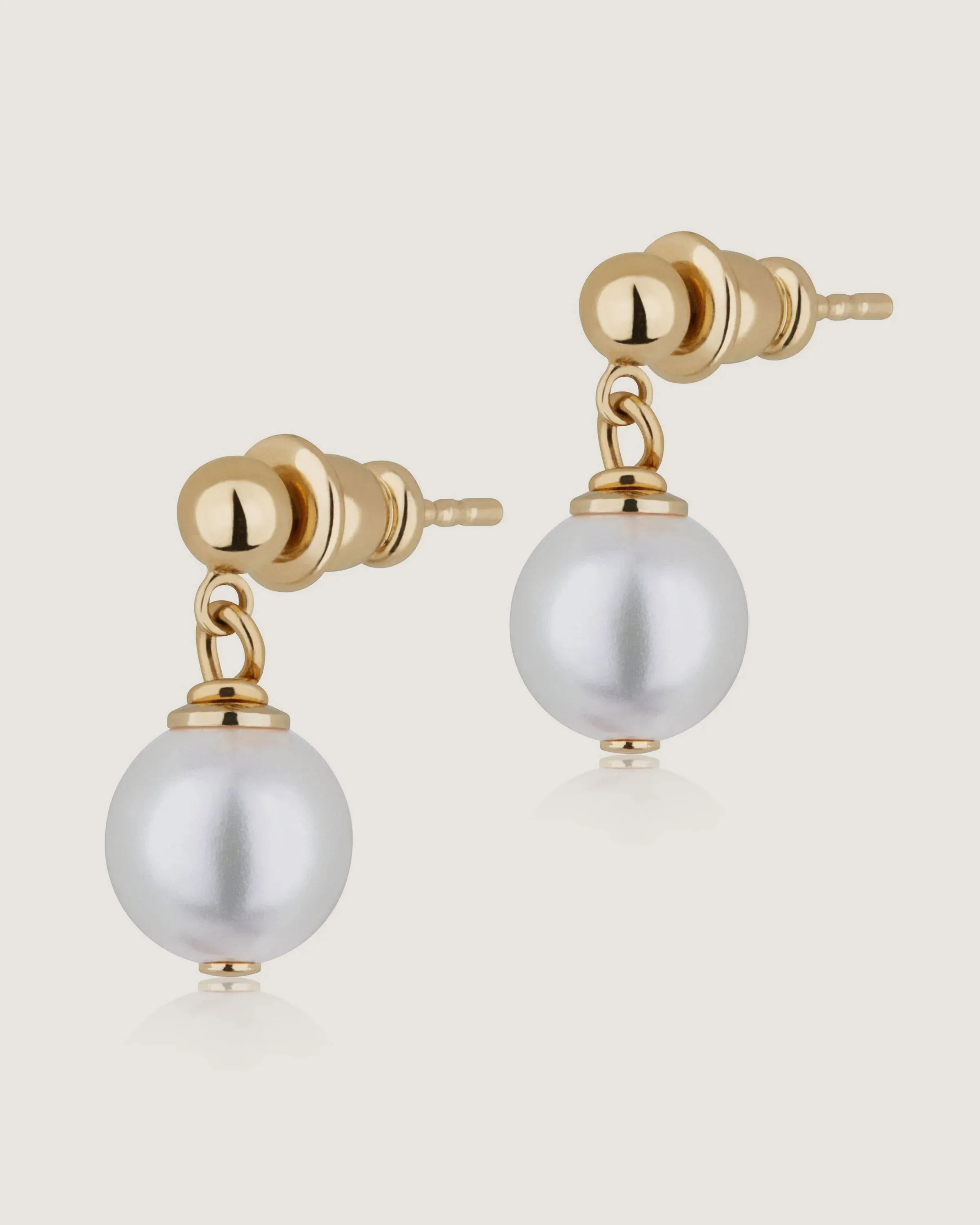 Lana Pearl Earrings - 22 Carat Gold Gilded