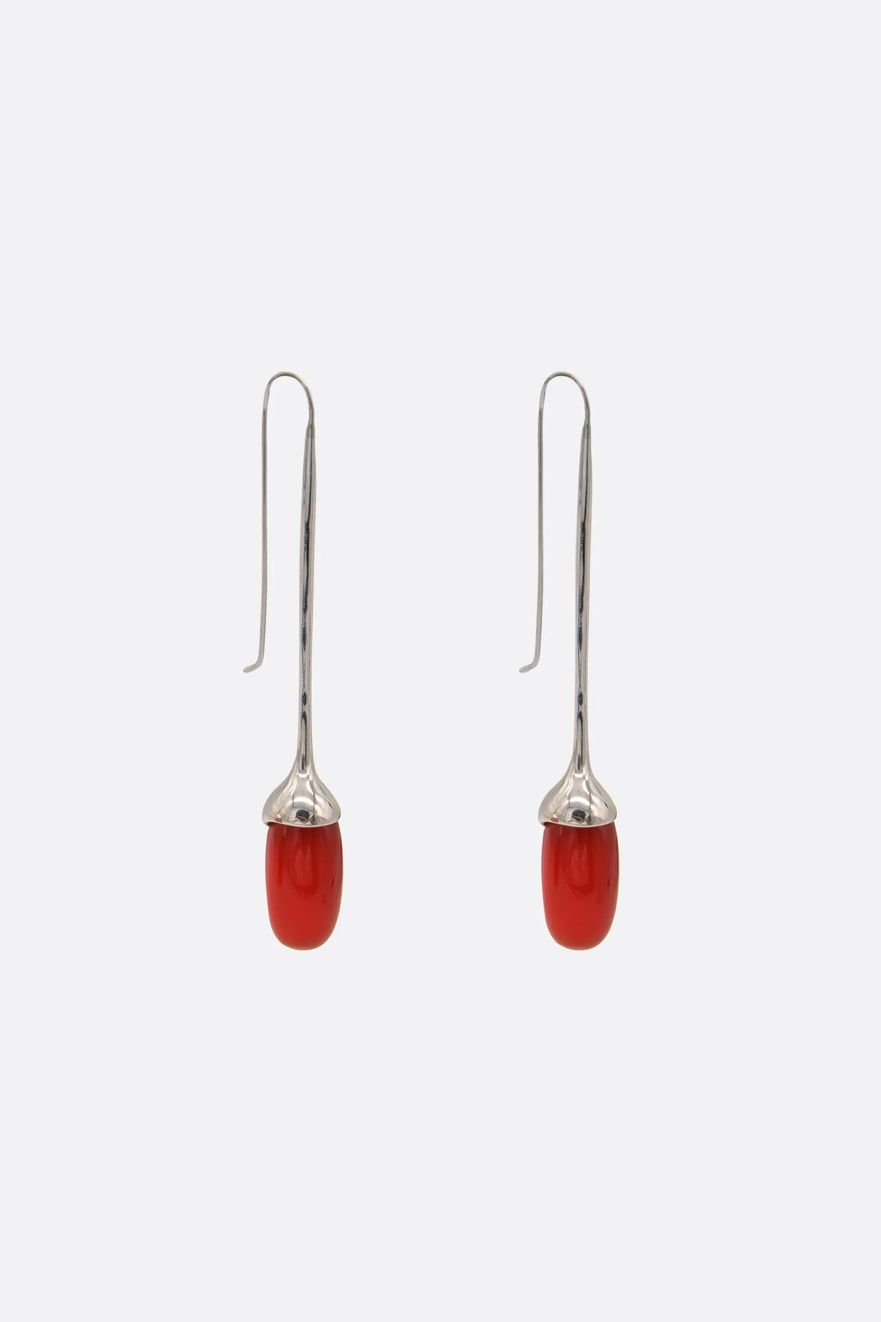 Long Dripping Stone earrings in carnelian