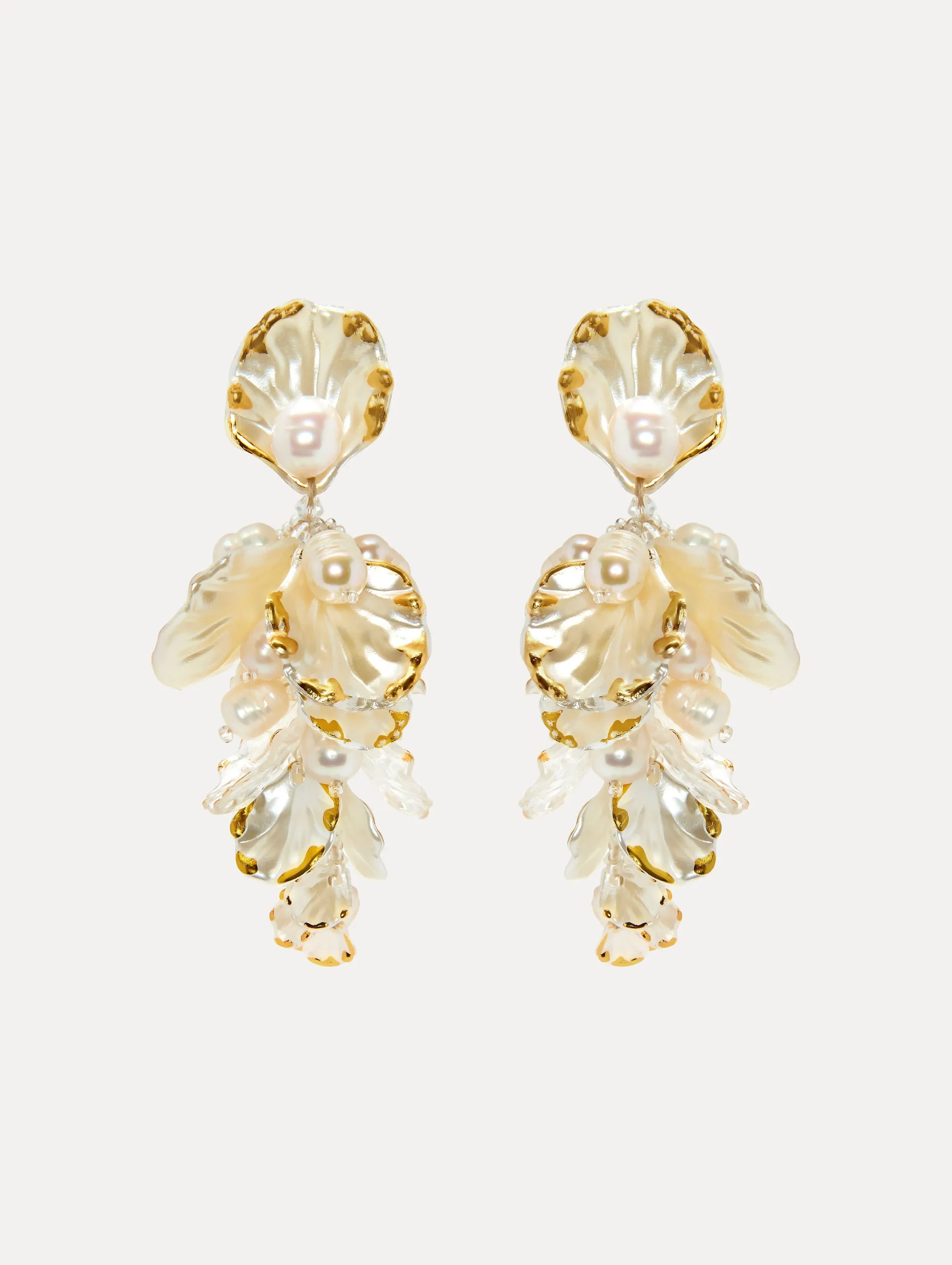 Mother of Pearl Flower Earrings
