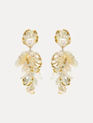 Mother of Pearl Flower Earrings