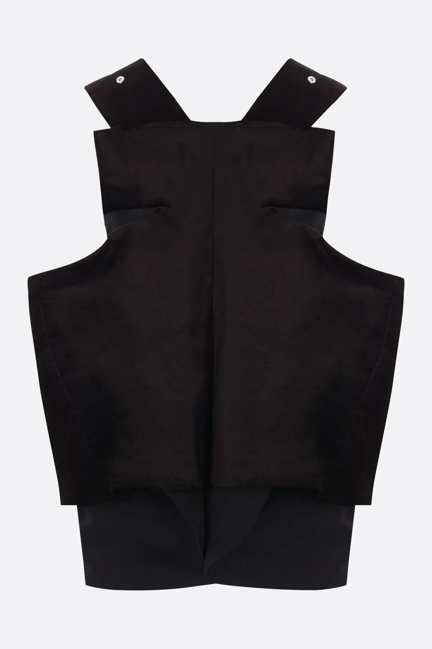 oversize velvet and stretch cady vest