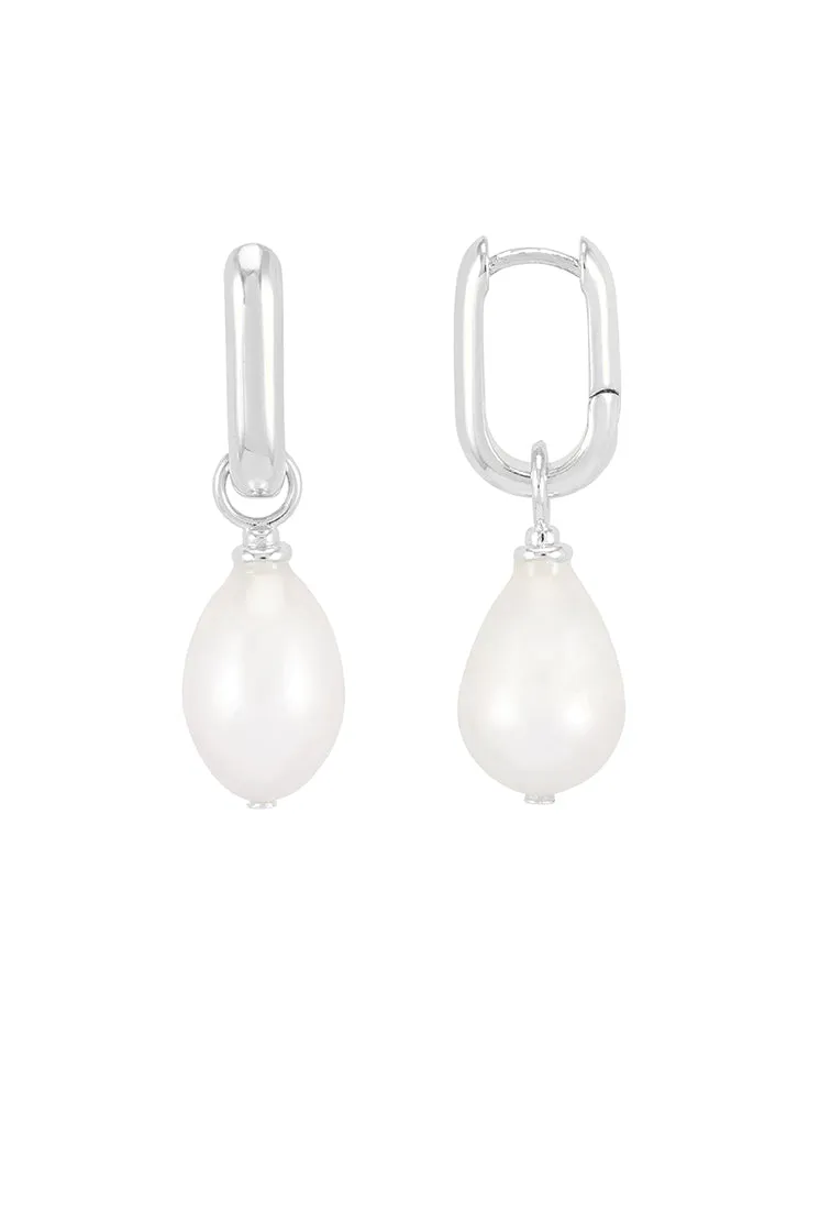 Pearl Drop Link Earrings