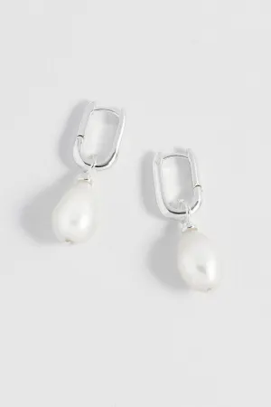 Pearl Drop Link Earrings