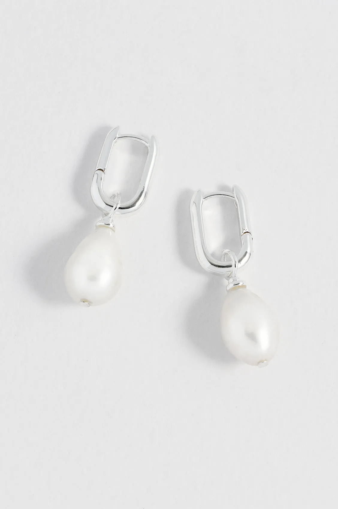Pearl Drop Link Earrings