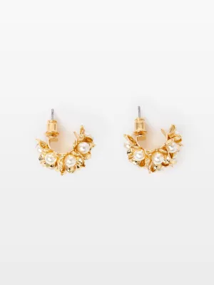 Pearl Floral Stud Earrings