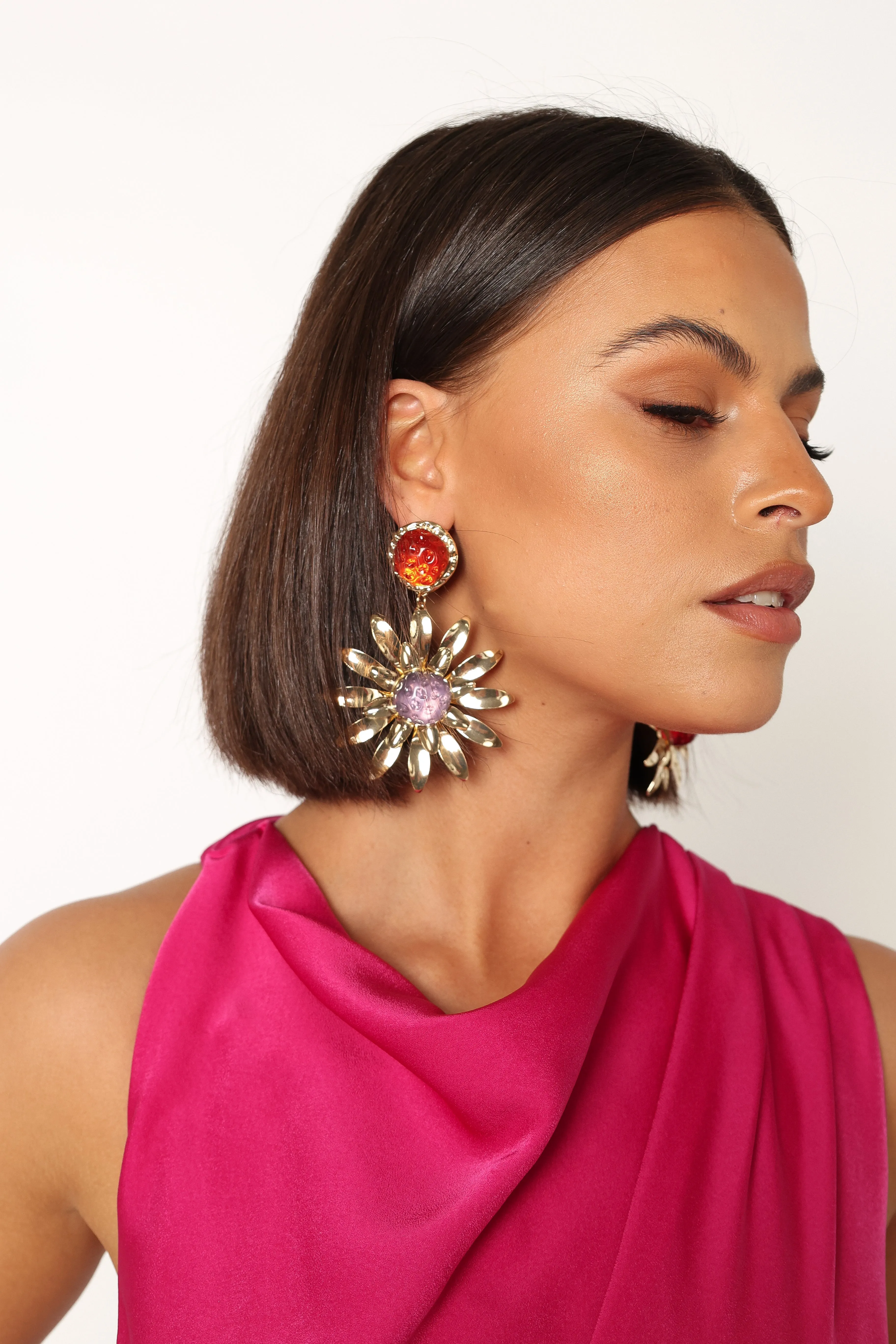 Rani Statement Earrings - Gold Multi