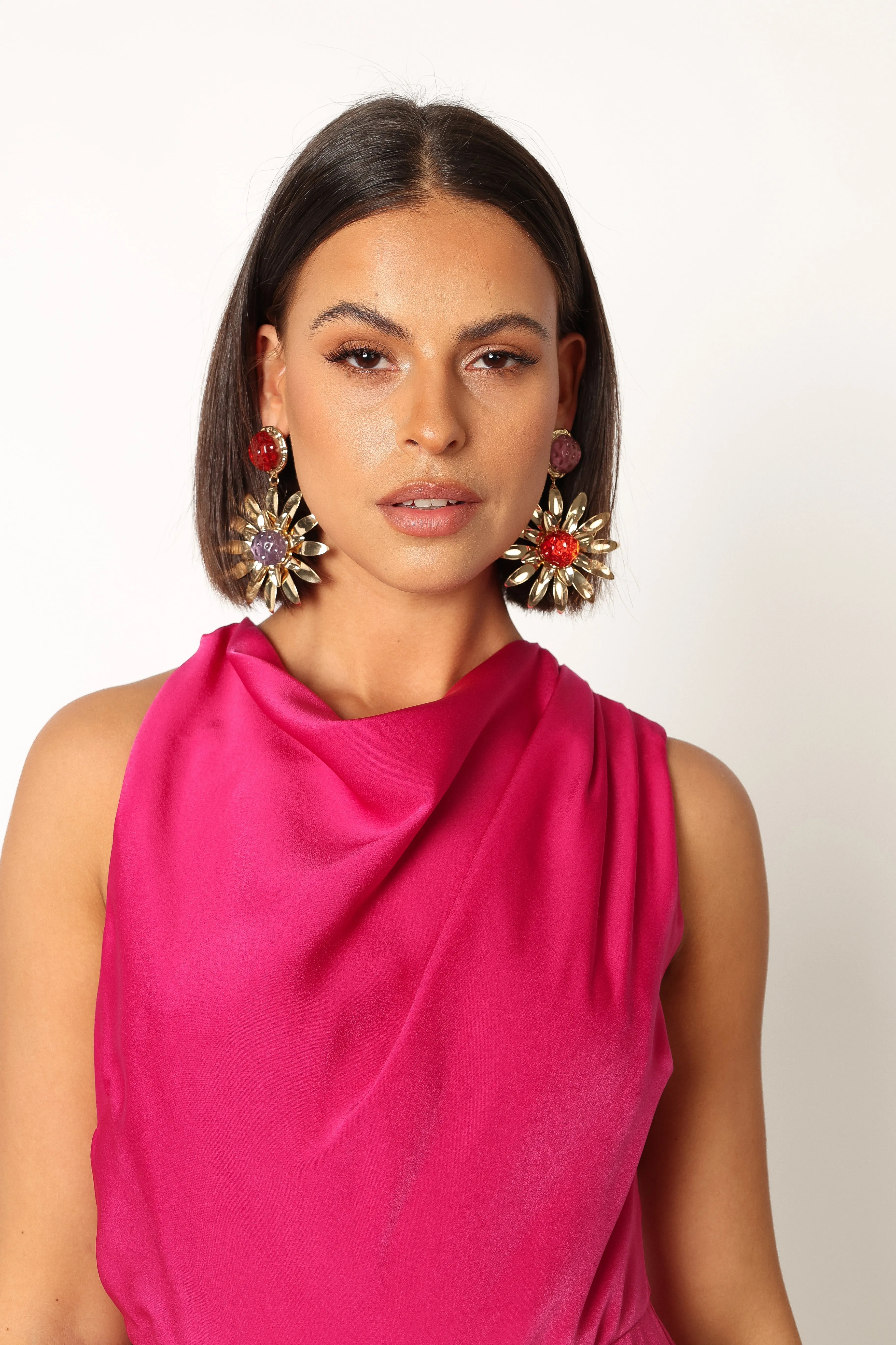 Rani Statement Earrings - Gold Multi