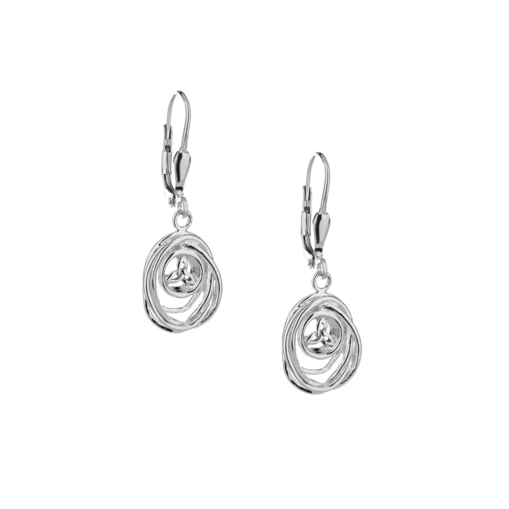 Silver Celtic Cradle of Life Drop Earrings