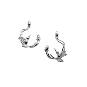 Silver Hummingbird Post Earrings