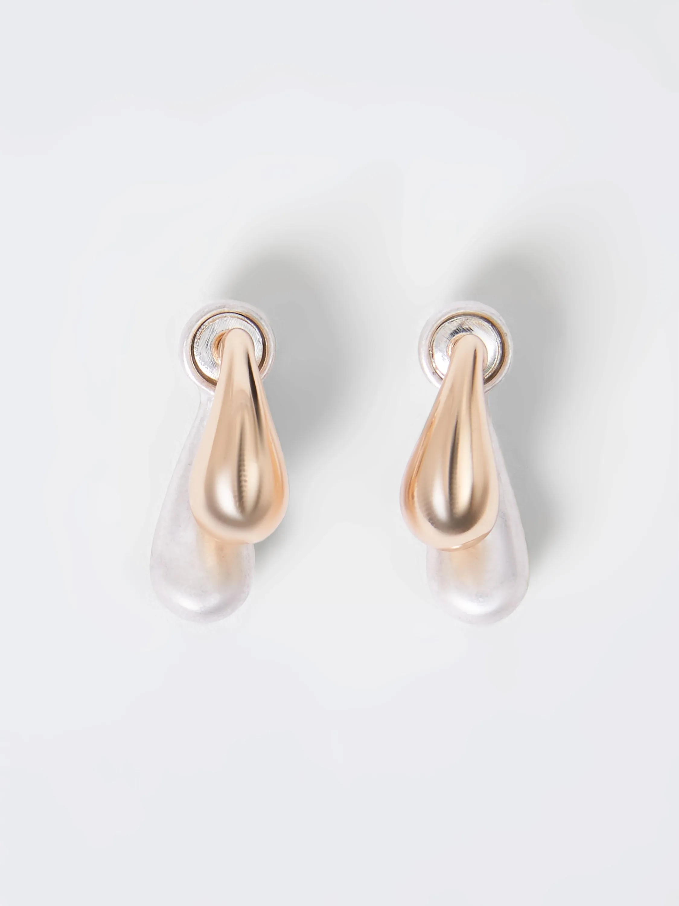 Small Double Two-Tone Teardrop Earrings