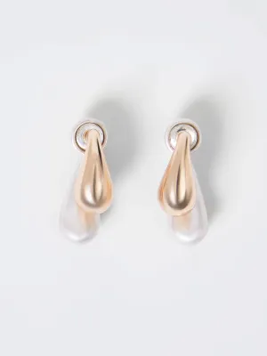 Small Double Two-Tone Teardrop Earrings