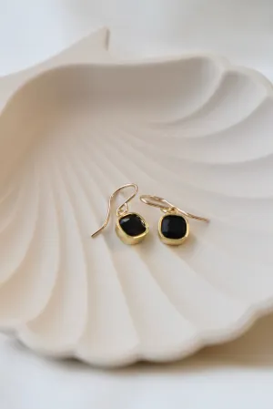 SQUARE BEZEL EARRINGS