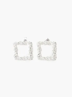 Square Scrunch Metal Mini Stud Earrings