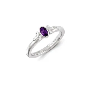 Sterling Silver Stackable Expressions Amethyst Ring | QSK1292