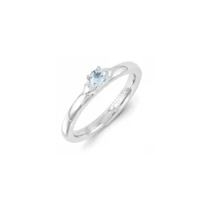 Sterling Silver Stackable Expressions Aquamarine Ring | QSK1301