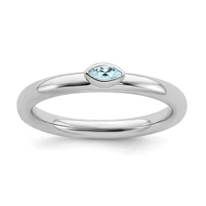 Sterling Silver Stackable Expressions Aquamarine Ring | QSK2126
