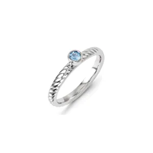 Sterling Silver Stackable Expressions Blue Topaz Ring | QSK1263