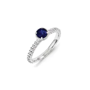 Sterling Silver Stackable Expressions Created Blue Sapphire Ring | QSK1106