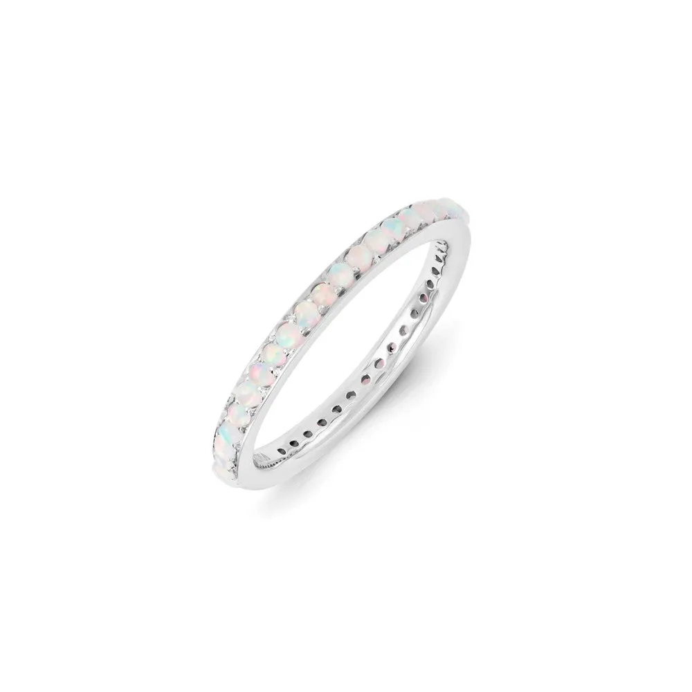 Sterling Silver Stackable Expressions Created Opal Ring | QSK1166