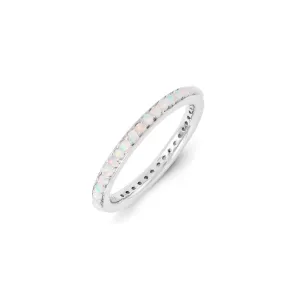 Sterling Silver Stackable Expressions Created Opal Ring | QSK1166