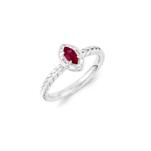Sterling Silver Stackable Expressions Created Ruby Ring | QSK1128