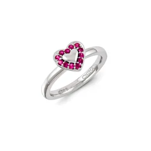 Sterling Silver Stackable Expressions Created Ruby Ring | QSK1253