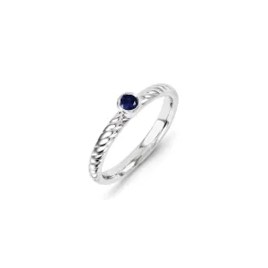 Sterling Silver Stackable Expressions Created Sapphire Ring | QSK1256