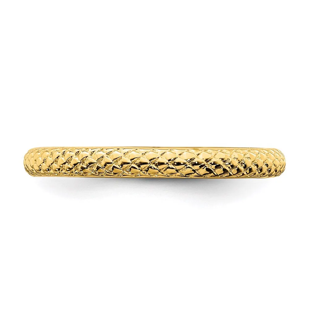 Sterling Silver Stackable Expressions Gold-plated Cable Ring | QSK202