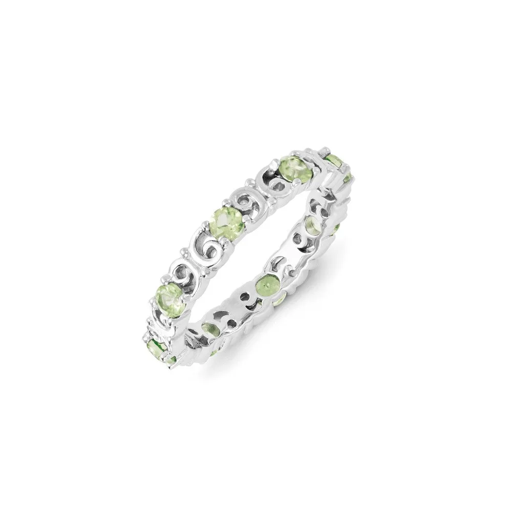 Sterling Silver Stackable Expressions Peridot Ring | QSK1225