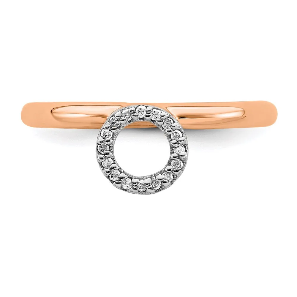 Sterling Silver Stackable Expressions Pink-plated Halo Dia. Ring | QSK1991
