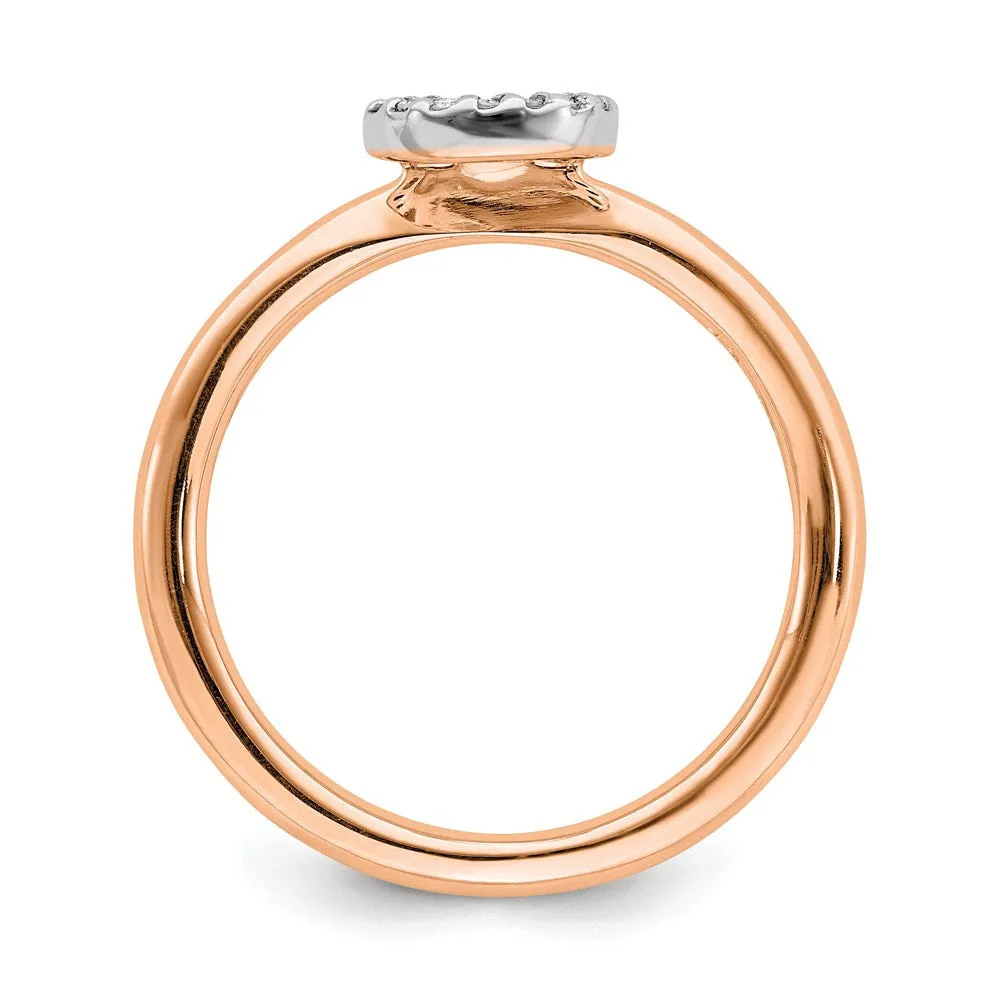 Sterling Silver Stackable Expressions Pink-plated Halo Dia. Ring | QSK1991