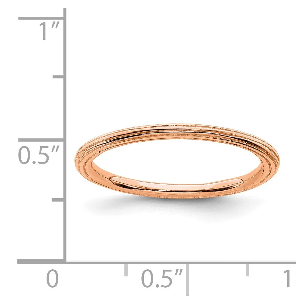 Sterling Silver Stackable Expressions Pink-plated Step-down Ring | QSK184