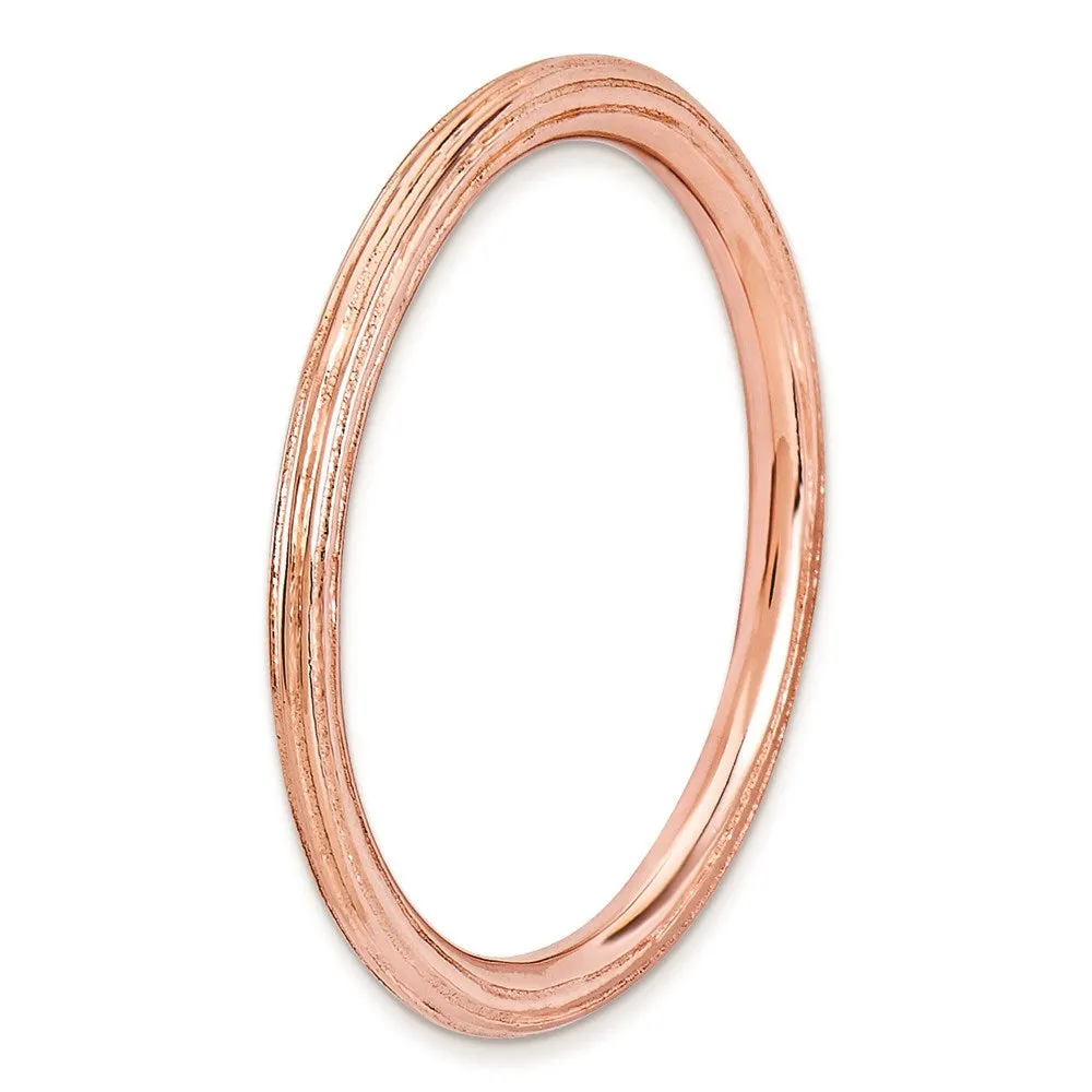 Sterling Silver Stackable Expressions Pink-plated Step-down Ring | QSK184