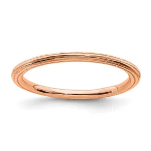 Sterling Silver Stackable Expressions Pink-plated Step-down Ring | QSK184
